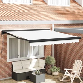 vidaXL Toldo Retrátil Manual Branco 300 x 250 cm Tecido e Metal