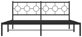 Estrutura de cama com cabeceira 183x213 cm metal preto