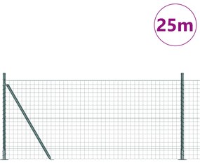 Cerca Euro com 13 Postes Flangeados 1x25 m Aço Galvanizado
