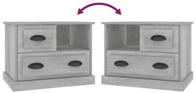 Mesa de cabeceira 60x39x45 cm cinzento cimento