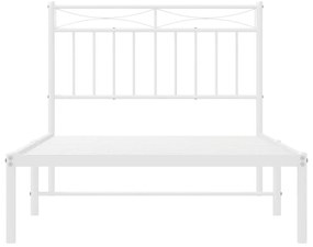Estrutura de cama com cabeceira 100x190 cm metal branco