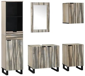 vidaXL Conjunto de Móveis para Banheiro com gaveta 5 pcs Marrom Noz