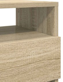 Mesas de cabeceira 2pcs com 2gavetas 40x33x60cm carvalho sonoma