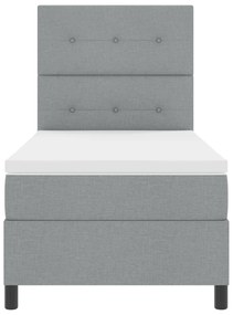 Cama Box com Colchão Cinza Claro 80x200 cm Tecido