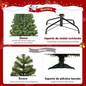 Árvore de Natal artificial de 2,3 m não iluminada com base de metal sólida Decoração de escritório em casa Verde