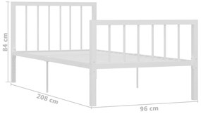 Estrutura de cama metal 90x200 cm branco