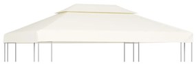 vidaXL Cobertura de substituição p/ gazebo 310 g/m² branco nata 3x4 m