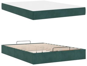 vidaXL Estrutura de cama com colchão com colchão 2 pcs Verde Veludo