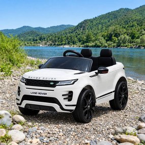 Carro elétrico para crianças 12V Range Rover Evoque pneus borracha e assento pele sintetica Branco