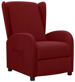 vidaXL Poltrona reclinável tecido vermelho tinto
