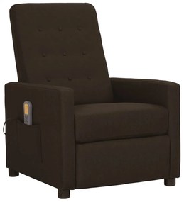 vidaXL Poltrona de massagens tecido castanho-escuro