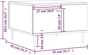 Mesa de centro 55x55x36,5 cm derivados de madeira preto
