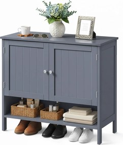 Sapateira elegante com prateleiras ajustáveis em altura 35 x 80 x 70 cm cinzento