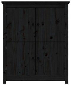 Aparador 83x41,5x100 cm madeira de pinho maciça preto