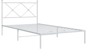 Estrutura de cama em metal com cabeceira 107x203 cm branco