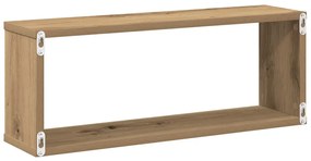 Prateleiras parede cubo 4 pcs deriv. madeira carvalho artisiano