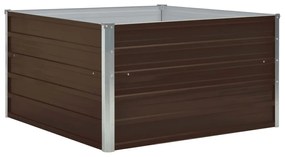 Canteiro jardim elevado 100x100x45 cm aço galvanizado castanho