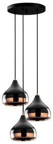 Candeeiro de Teto Yildo – Preto Cobre – Diâmetro 37 cm, Altura 111 cm