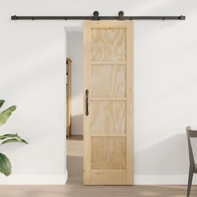vidaXL Porta Deslizante com Conjunto de Hardware 'ORKDAL'Madeira Sólida de Pinus