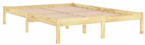 Estrutura de cama casal 135x190 cm madeira maciça