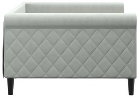 Sofá-cama 100x200 cm veludo cinzento-claro