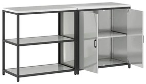Conjunto de Armazenamento de Cozinha com prateleira 2 pcs Prata