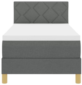 Cama Box Spring com Colchão Cinza Escuro 80x200 cm Tecido