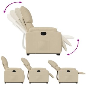 Poltrona reclinável elevatória tecido cor creme