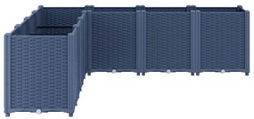 Vaso/floreira 160x160x53 cm PP cinzento azul