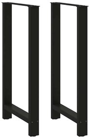 Pés para mesa de bar pretos 2 peças 60x(110-111) cm aço