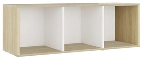 Móveis de TV 2pcs 107x35x37cm contrapl. branco/carvalho sonoma