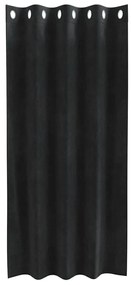 Cortinas Blackout vidaXL com Ilhós 2 pcs Veludo Preto