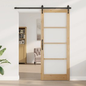porta interna com vidro "ORKDAL" 86x211x4 cm madeira sólida de pinho