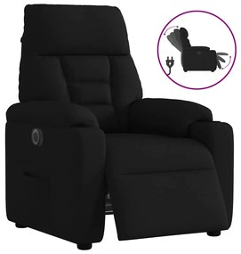 vidaXL Poltrona elétrica reclinável tecido preto