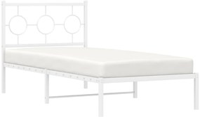 Estrutura de cama com cabeceira 90x200 cm metal branco