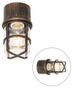 Candeeiro de teto e parede ouro antigo IP54 - Kiki Moderno