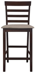 Bancos de bar 2 pcs tecido castanho