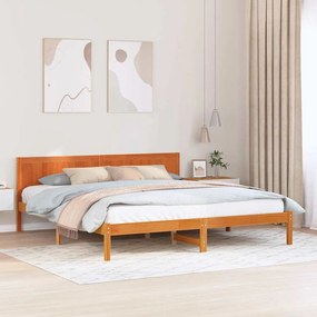 vidaXL Estrutura da Cama Castanho 200 x 200 cm Madeira de pinho maciça