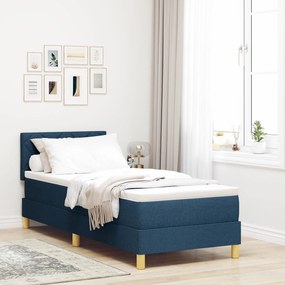 Cama Box Spring com Colchão Azul 80x200 cm Tecido