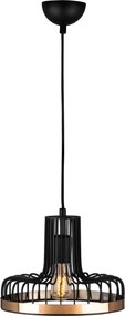 Candeeiro de Teto Fellini – Preto/Cobre – 20 cm x 116 cm