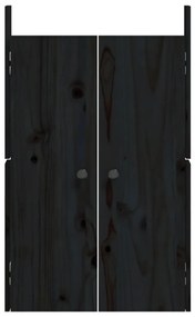 Portas cozinha p/ exterior 2 pcs 50x9x82 cm pinho maciço preto