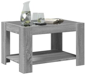 Mesa de centro c/ LEDs 73x53x45 cm derivados de madeira