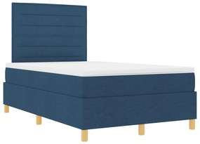Cama Estrado com Colchão Azul Cama de Casal Pequena Tecido