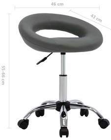Cadeira de trabalho com rodas couro artificial cor cinzento