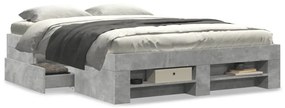 Estrutura de cama 135x190 cm derivados de madeira cinza cimento