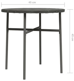 Mesa de centro 45 cm vime PE cinzento