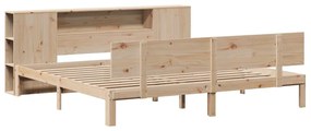 Cama com estante sem colchão 200x200 cm pinho maciço