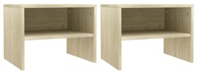 vidaXL Mesas-de-cabeceira 2 pcs 40x30x30 cm contraplacado carv. sonoma