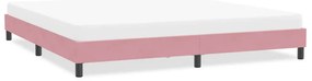 vidaXL Estrutura de cama com colchão 200x210 cm veludo rosa