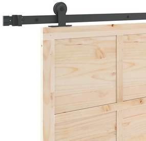 Porta Deslizante Castanho 90 x 208 cm Madeira de pinho maciça